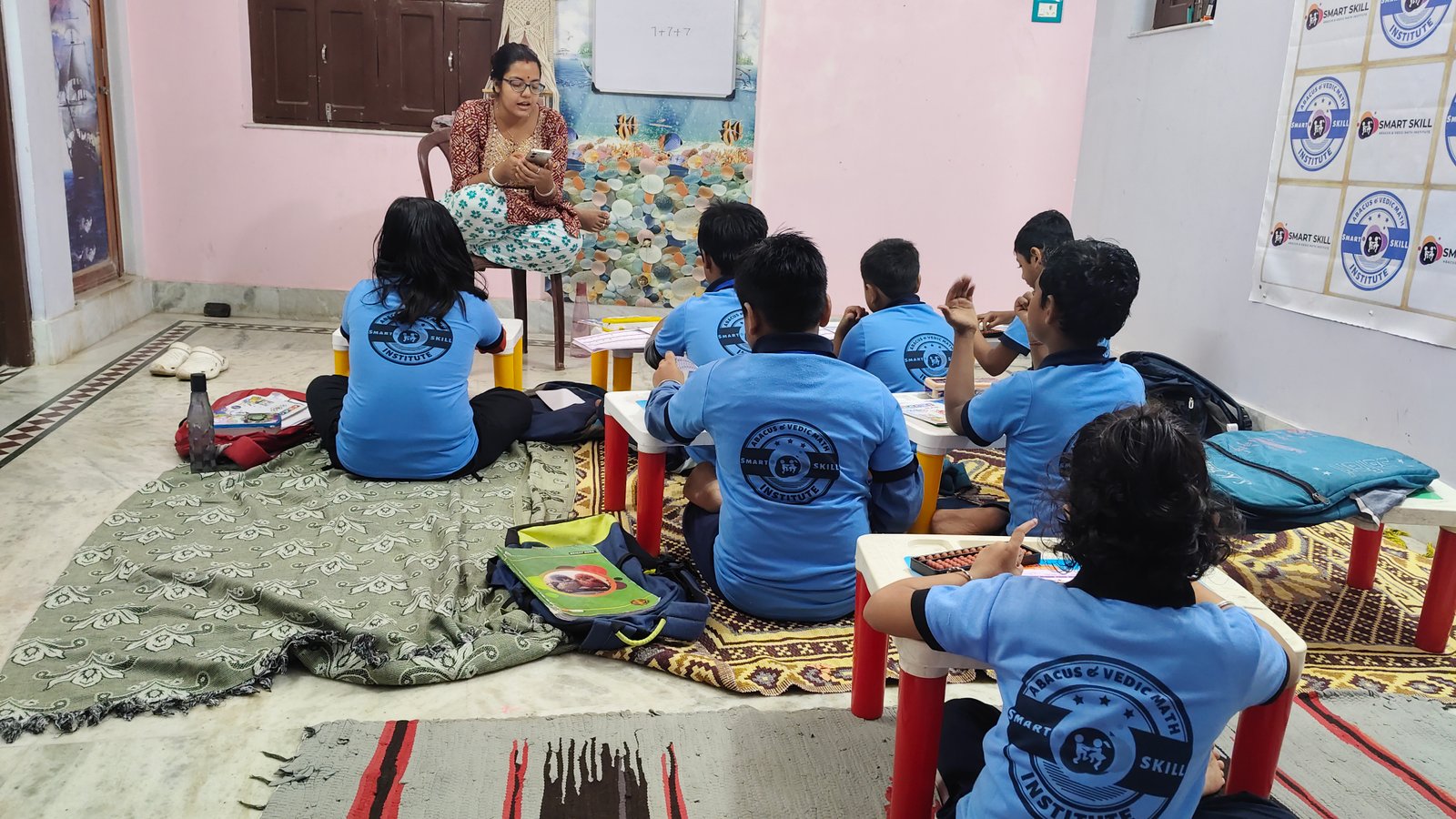 Student practising Abacus